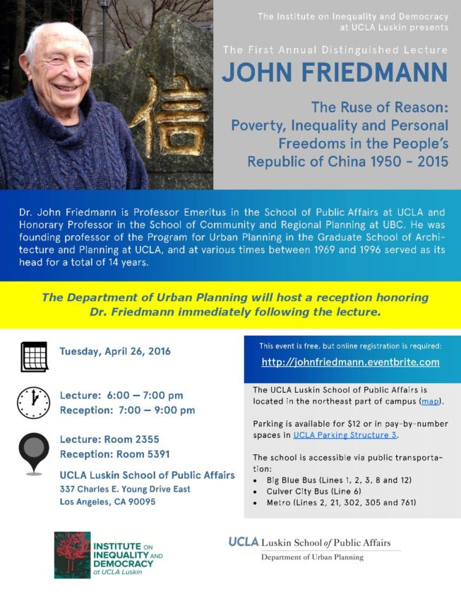 Flyer-John Friedmann April 2016